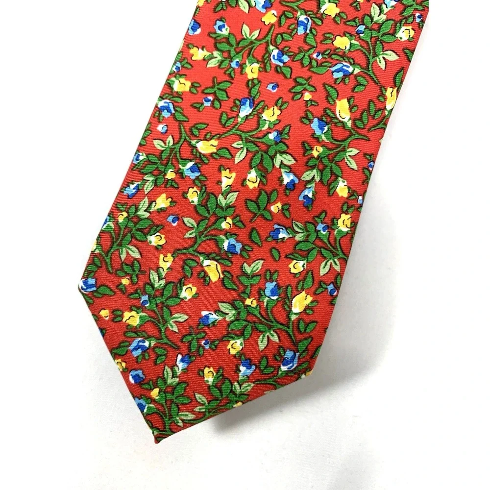 Ralph Lauren Chaps Tie Mens Red Floral Necktie Neckwear‎ Spring Summer 3X57